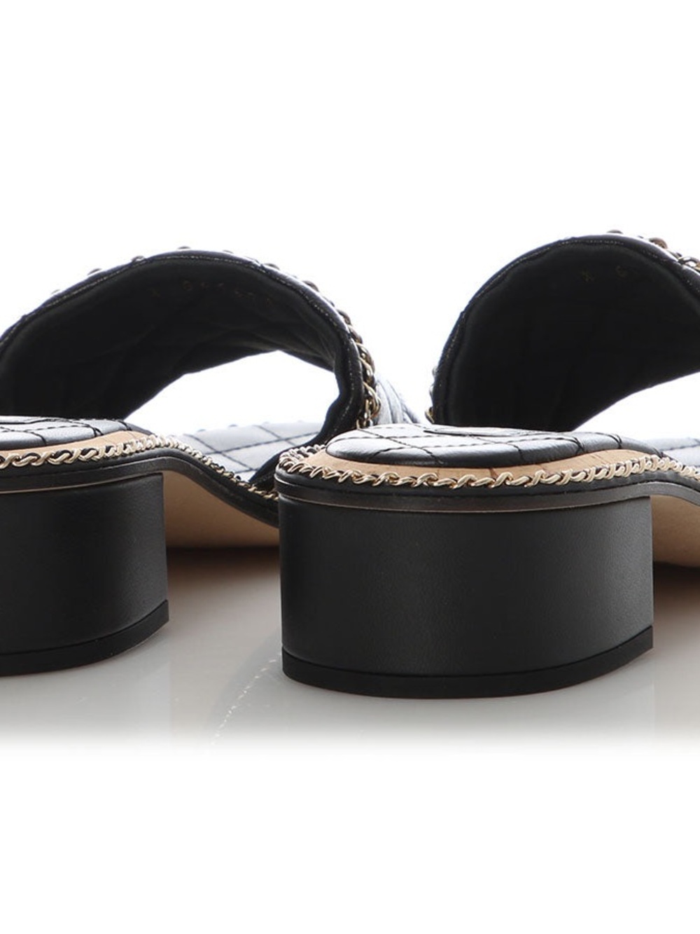 Chanel black quilted leather chain slide - Picture 5 of 6